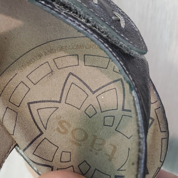 Taos Womens Zenith Pewter Hook&loop Comfort Wedge Sandals shoes sz 7 - Picture 11 of 14